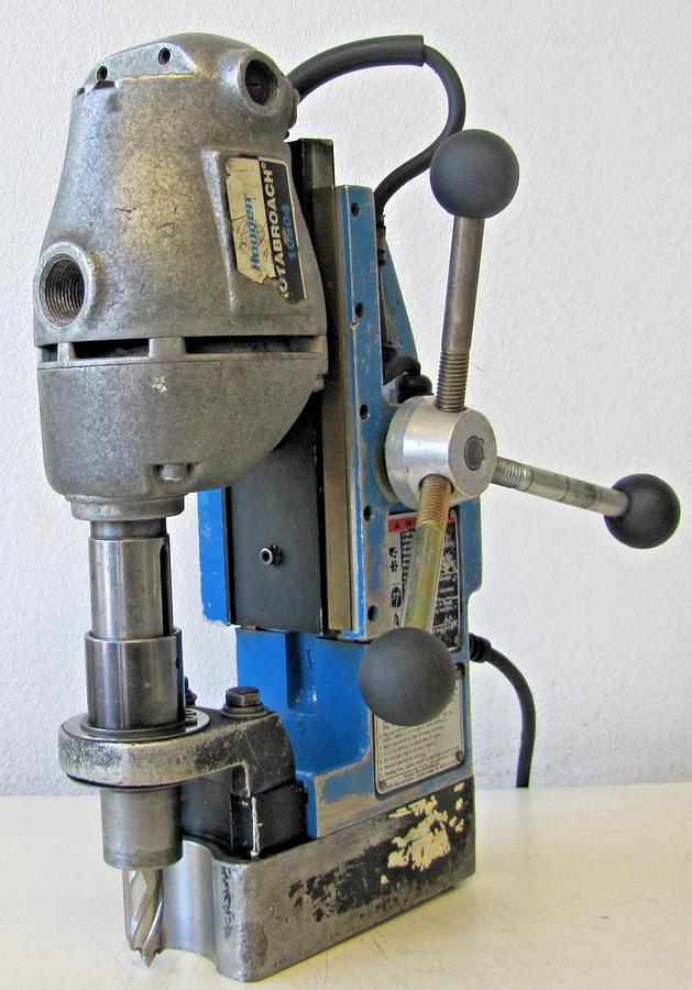 Used Hougen Rotabroach 10904 Mag Portable Magnetic Drill Press With Extra Bits 115V