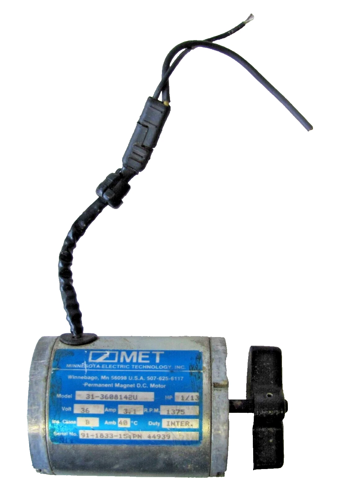 Used Tennant 44939 Shaker Motor 24 Volt DC 140 Floor Sweeper 36V VDC MET 31-3608142U