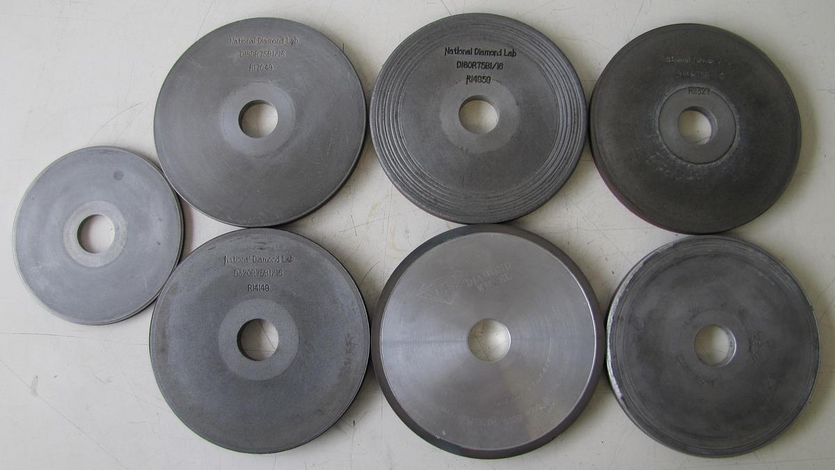 Used Lot of 7 Lapping Wheels 7" Diameter National Diamond Lab & US Diamond Wheel