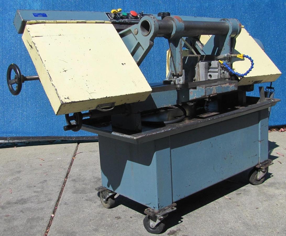 Used Delta Rockwell Model 9 Horizontal Metal Bandsaw 1 HP 220V 3PH Coolant Pump Vise