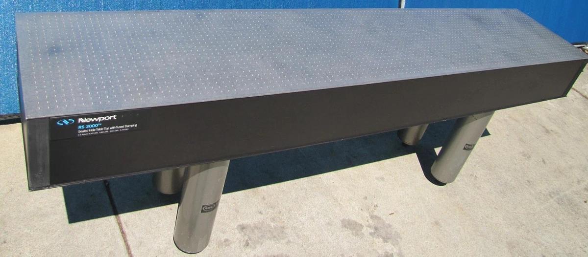 Used Newport RS 3000 10' x 2' Optical Breadboard Sealed Hole Table Top with Legs