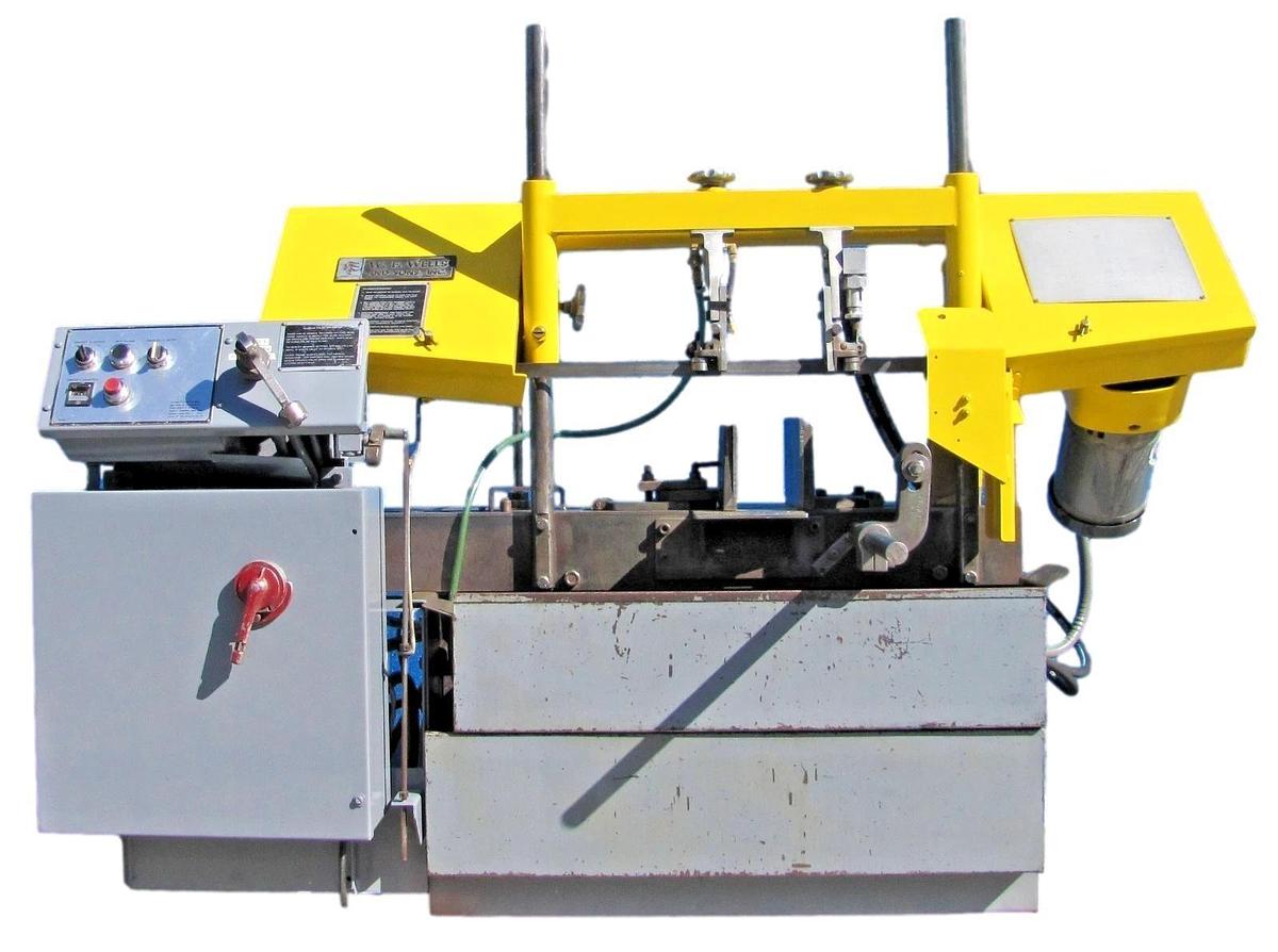 Used W. F. Wells and Sons Horizontal Band Saw Bandsaw with Coolant Pump & New Blade