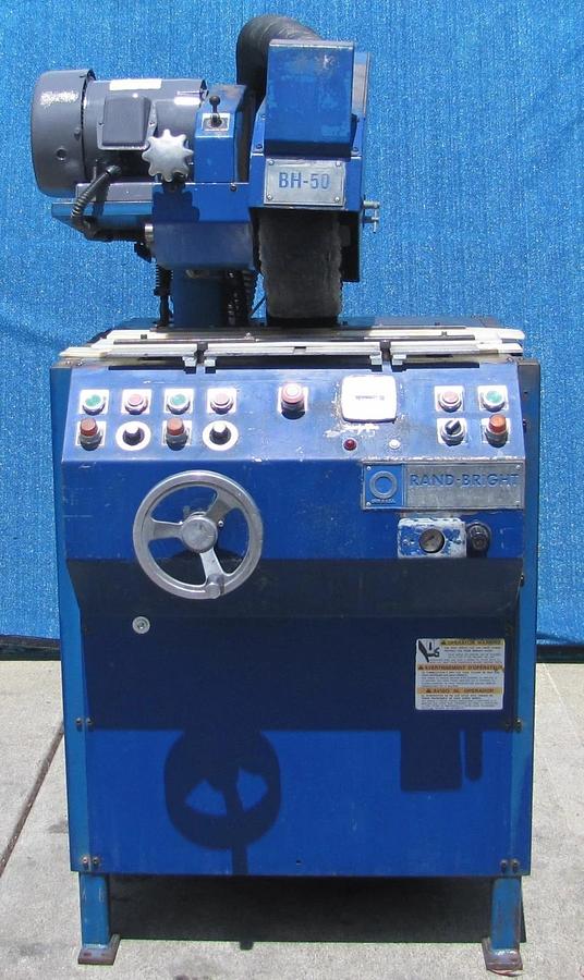 Used Rand Bright BH-50 5HP Tube Sander Polisher 12" Polishing Wheel 230V 3PH