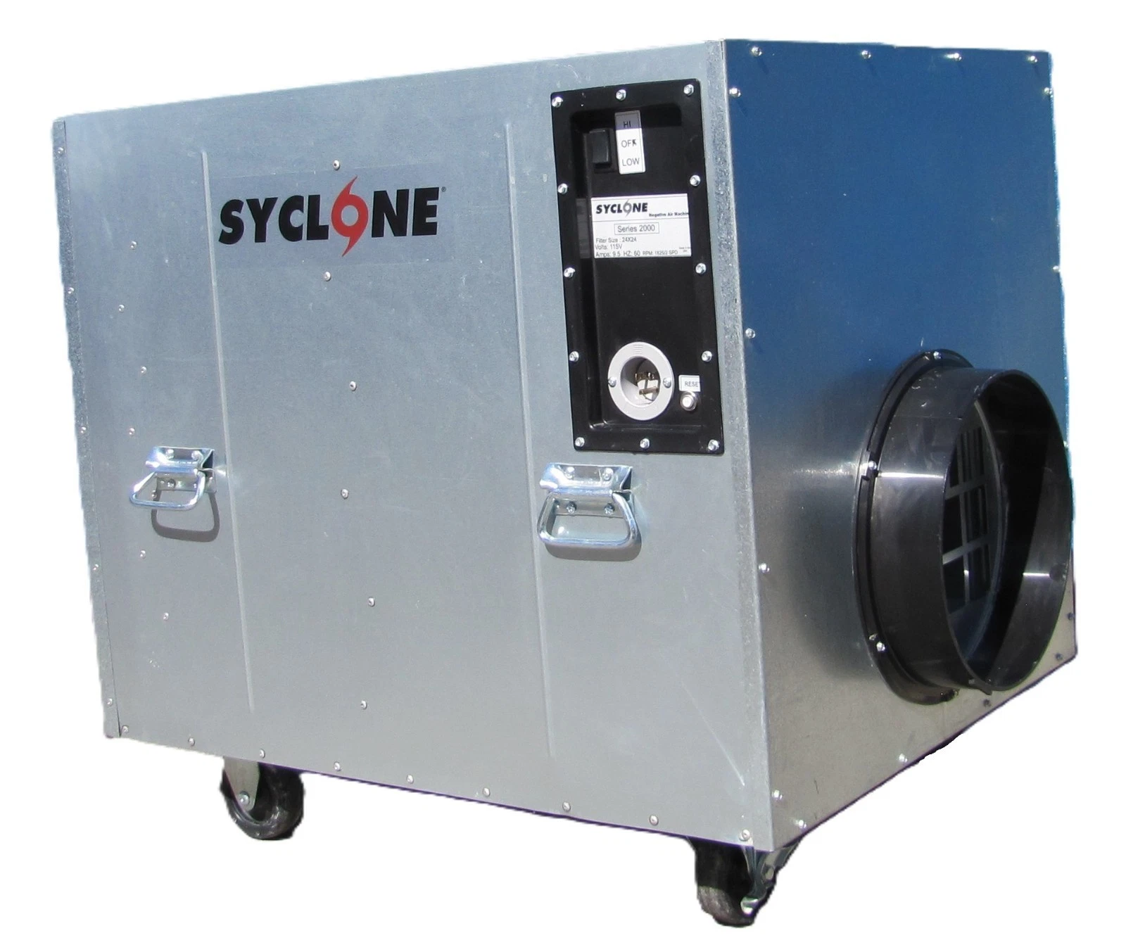 Used Syclone Negative Air Scrubber HEPA Filter 2000 CFM 115V 2 Speed Duct Port 29587
