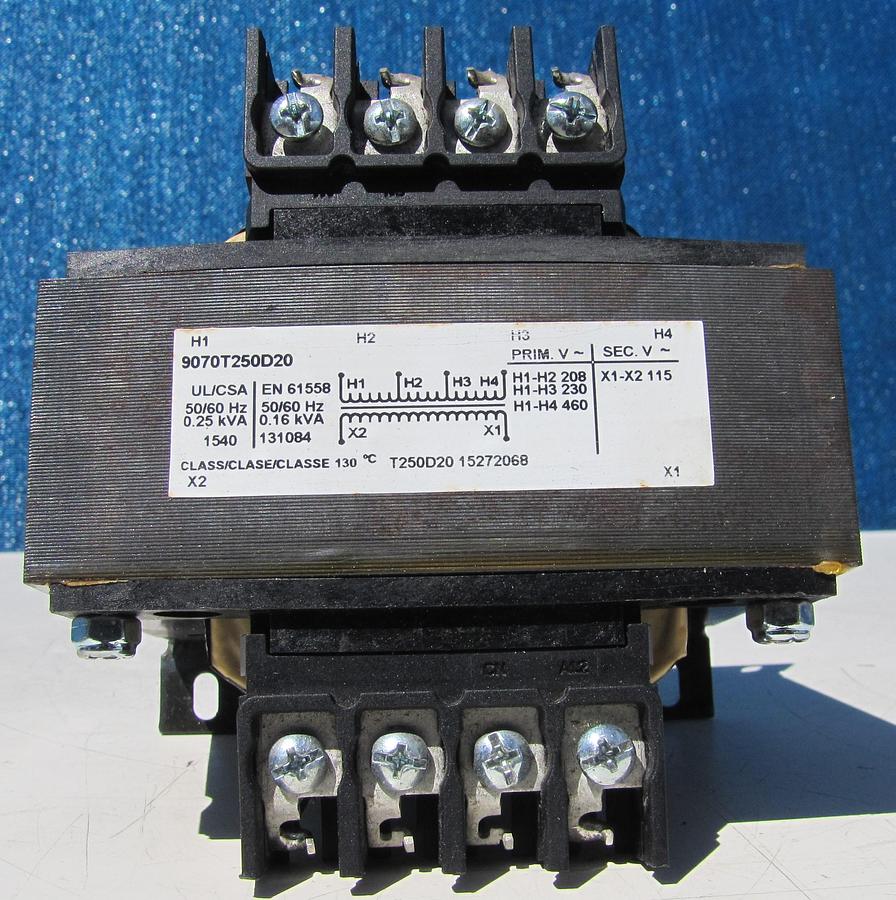 Used Square D 250 VA Control Transformer 208-230/460V Primary 115V Secondary .25 KVA