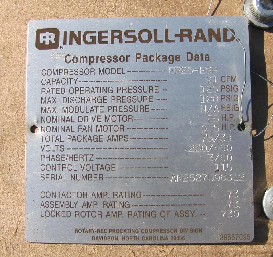 Used Ingersoll Rand 25 HP Airend Pump Genuine OEM for Air Compressor EP25-ESP