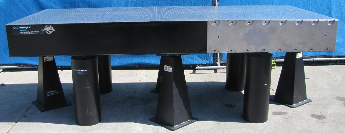 Used Newport RS 4000 10' x 4' Optical Breadboard Sealed Hole Table Top RL-2000 Legs