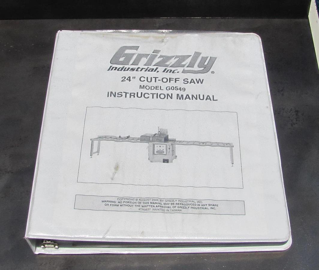 Used Grizzly G0549 24" Upcut Jump Saw 8" Cutting Capacity 15HP 230V 3 Phase Pneumatic