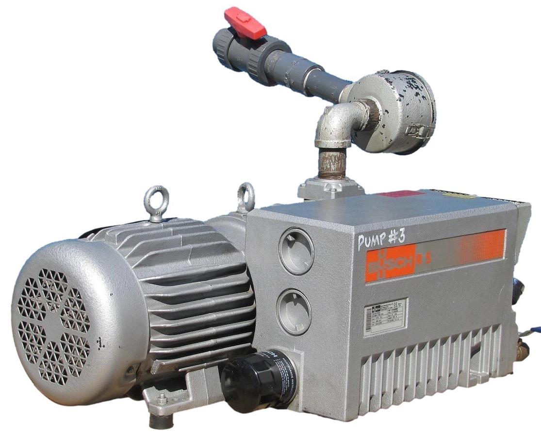 Used Busch R5 Oil Lubricated Rotary Vane Vacuum Pump 41 CFM 3HP Baldor Motor #3