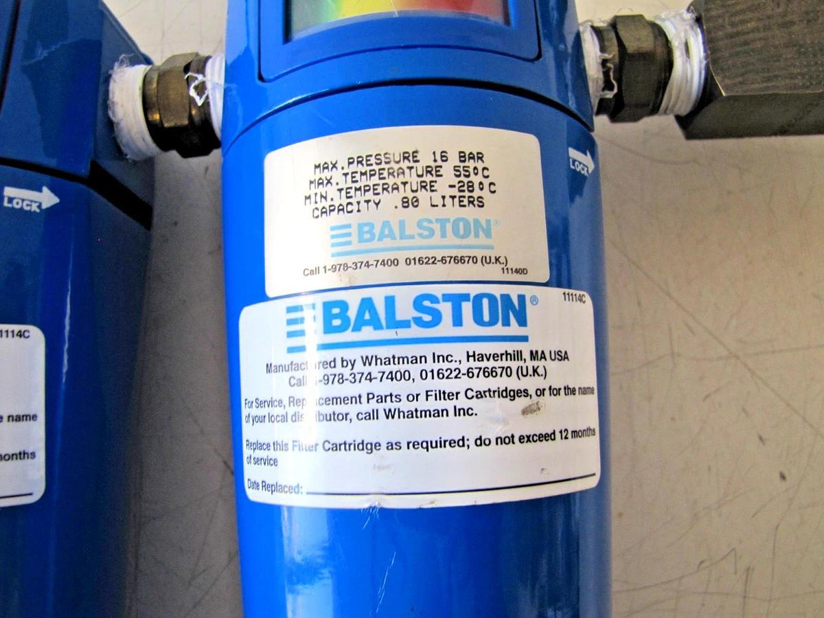 Used Balston 858 In-Line Compressed Air Filter Assembly 16 Bar 0.80 L Quick Connect