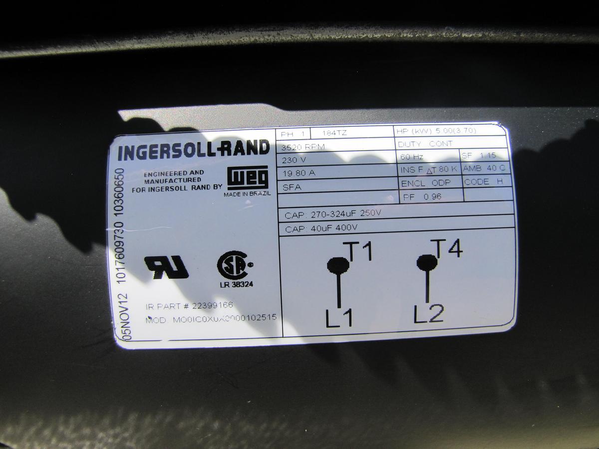 Used Ingersoll Rand 5 HP Rotary Screw Air Compressor with Dryer & 80 Gallon Tank