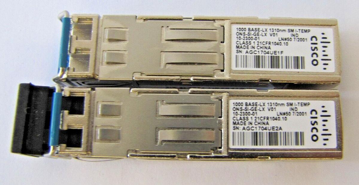 Used Lot of 2 Cisco ONS-SI-GE-LX Gigabit 1000 Base-LX Optical Transceiver