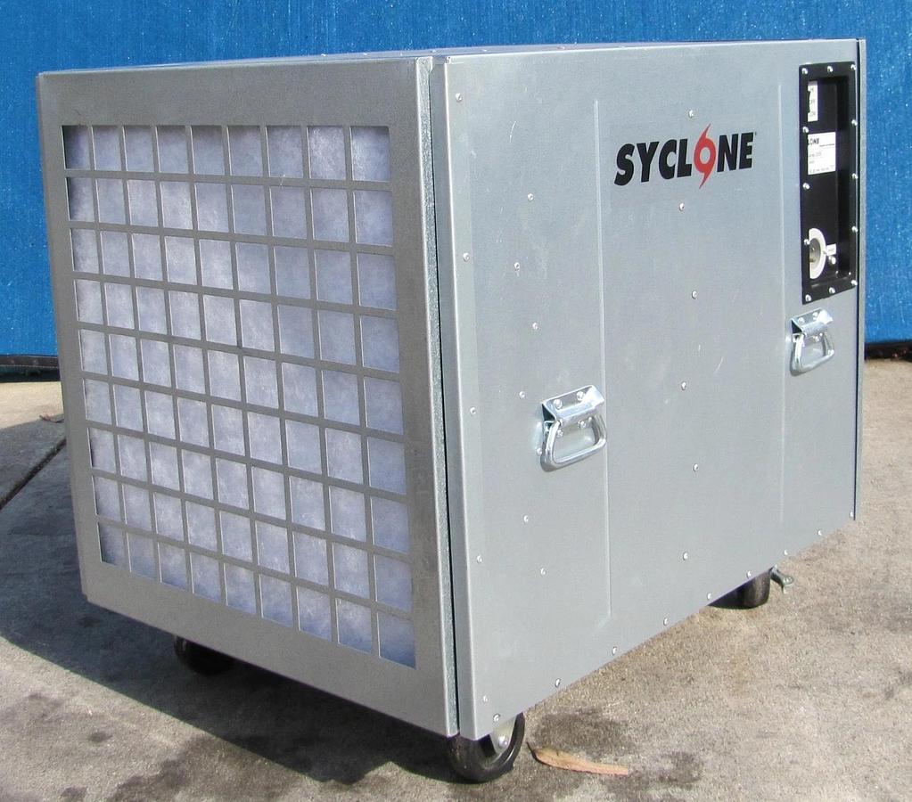 Used Syclone Negative Air Scrubber HEPA Filter 2000 CFM 115V 2 Speed Duct Port 29597