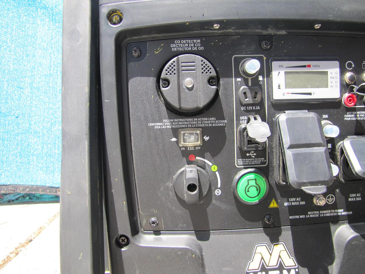 Used Mi-T-M 4000 Watt Gas Generator Inverter Technology 120 VAC & 12 VDC Output