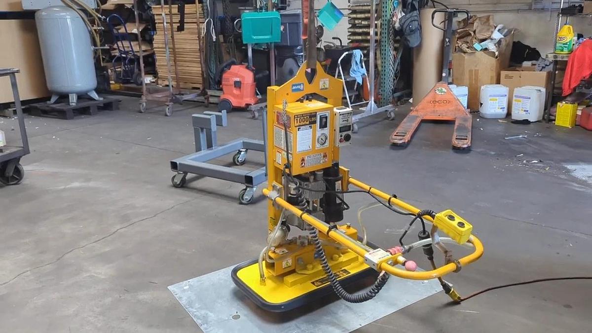 Used Anver 1000 lbs  Electric Powered Vacuum Pad Lifter Lift ET100S-FP 90° Tilting