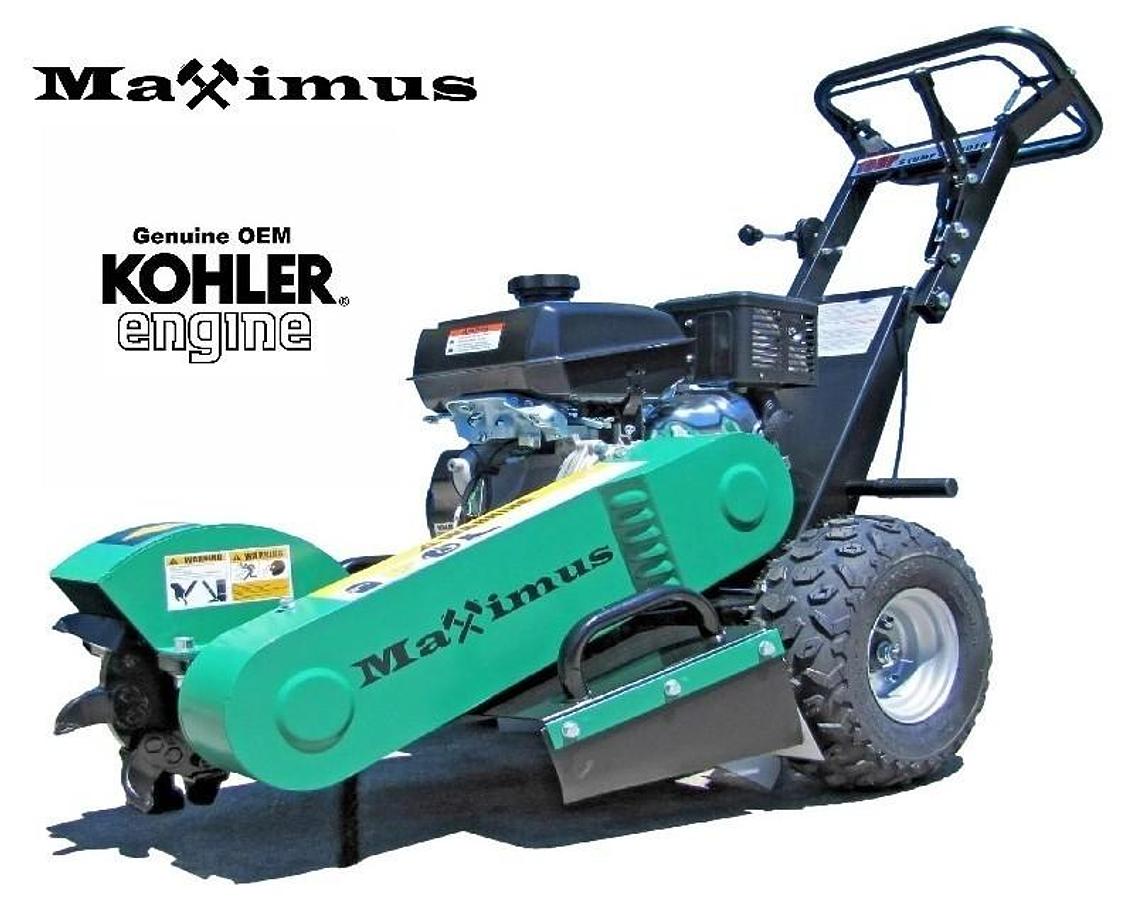 Used Maximus 15 HP Walk Behind Stump Grinder With Kohler Gas Engine & Extra Teeth