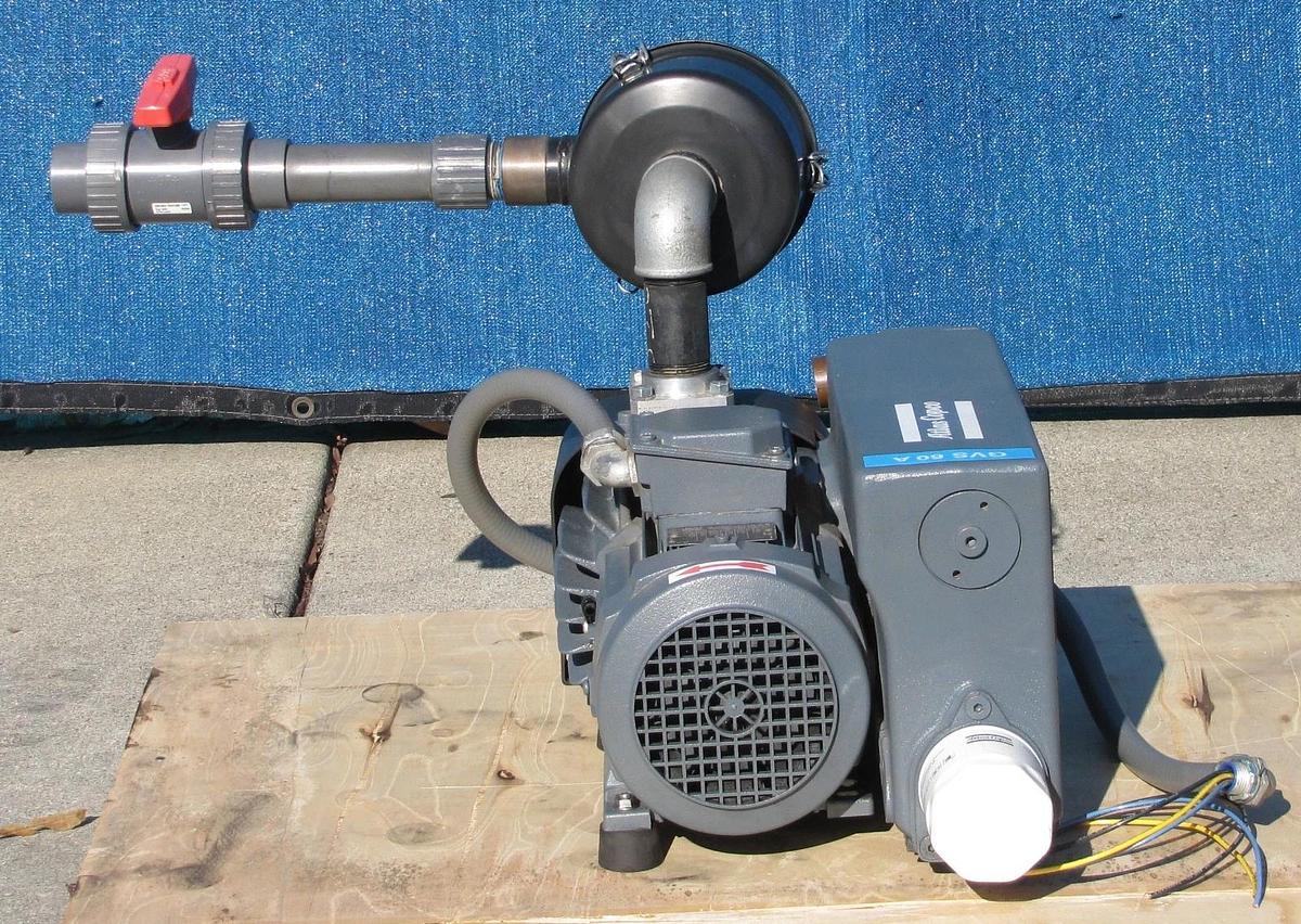 Used Atlas Copco 3 HP GVS Oil Lubricated Rotary Vane Vacuum Pump 42 CFM 230/460V