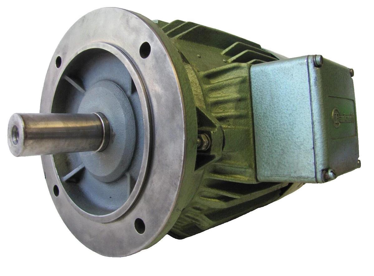 Used Bauknecht 6.6 kW Electric Motor 230/460V 3 Phase 1740 RPM 1-1/2" Shaft Dia.