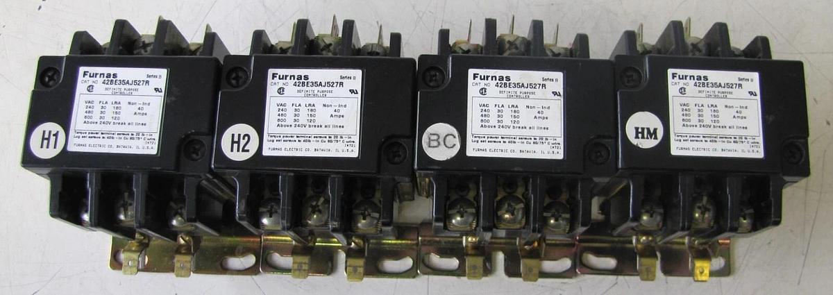 Used Furnas 40A 42BE35AJ527R Definite Purpose Controller Contactor 24V Coil 40 Amp