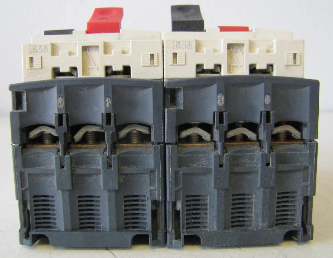 Used Lot of Two Schneider Electric 17 to 23 Amp GV2ME21 Manual Motor Starters
