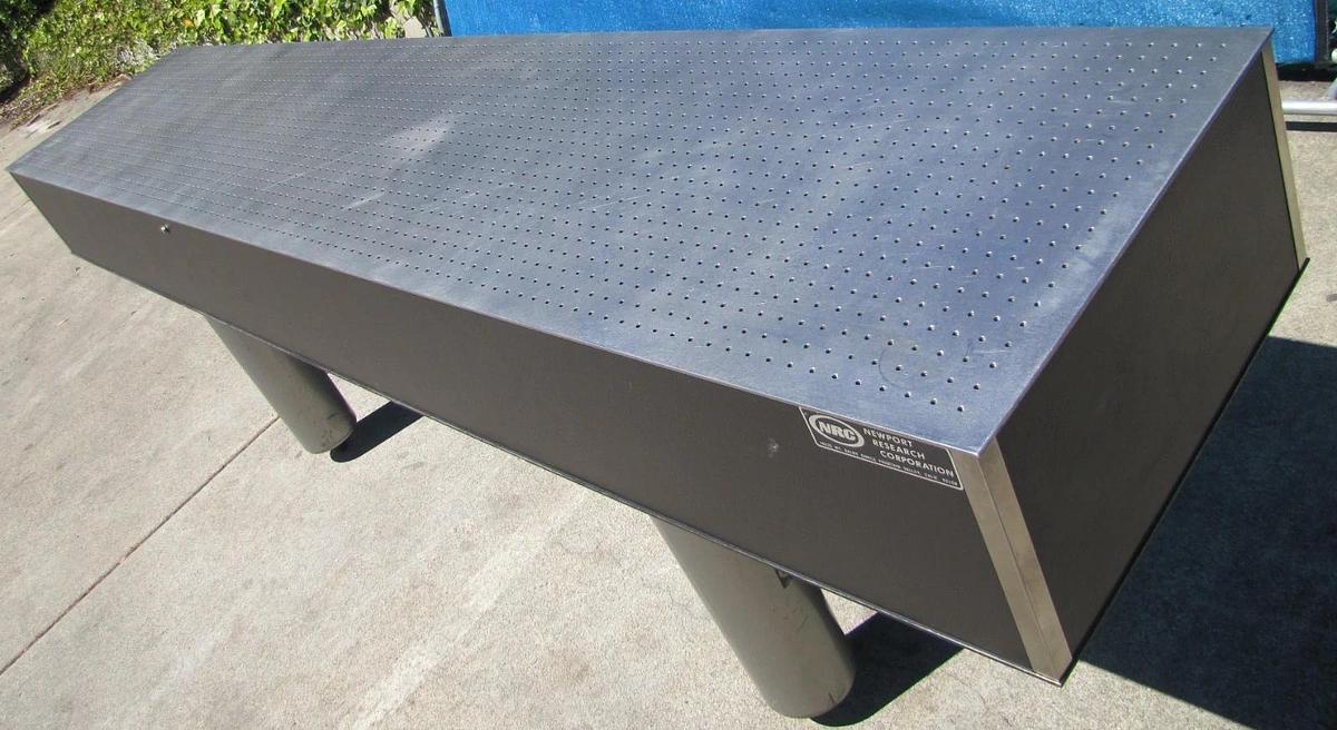 Used Newport NRC 10' x 2' Optical Breadboard Sealed Hole Table Top with Legs