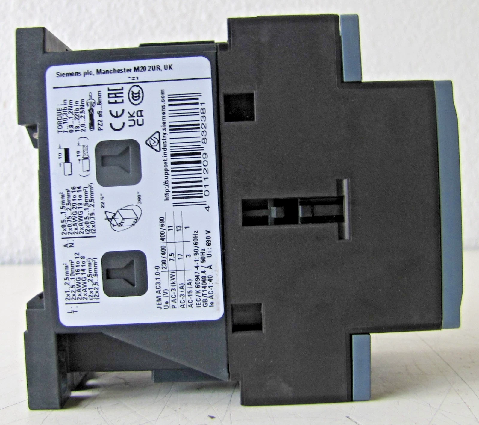 Used Siemens 3RT2025-1AC20 Contactor 35A 24V Coil 3 Pole 5HP 230V 10HP 460V 3 Phase