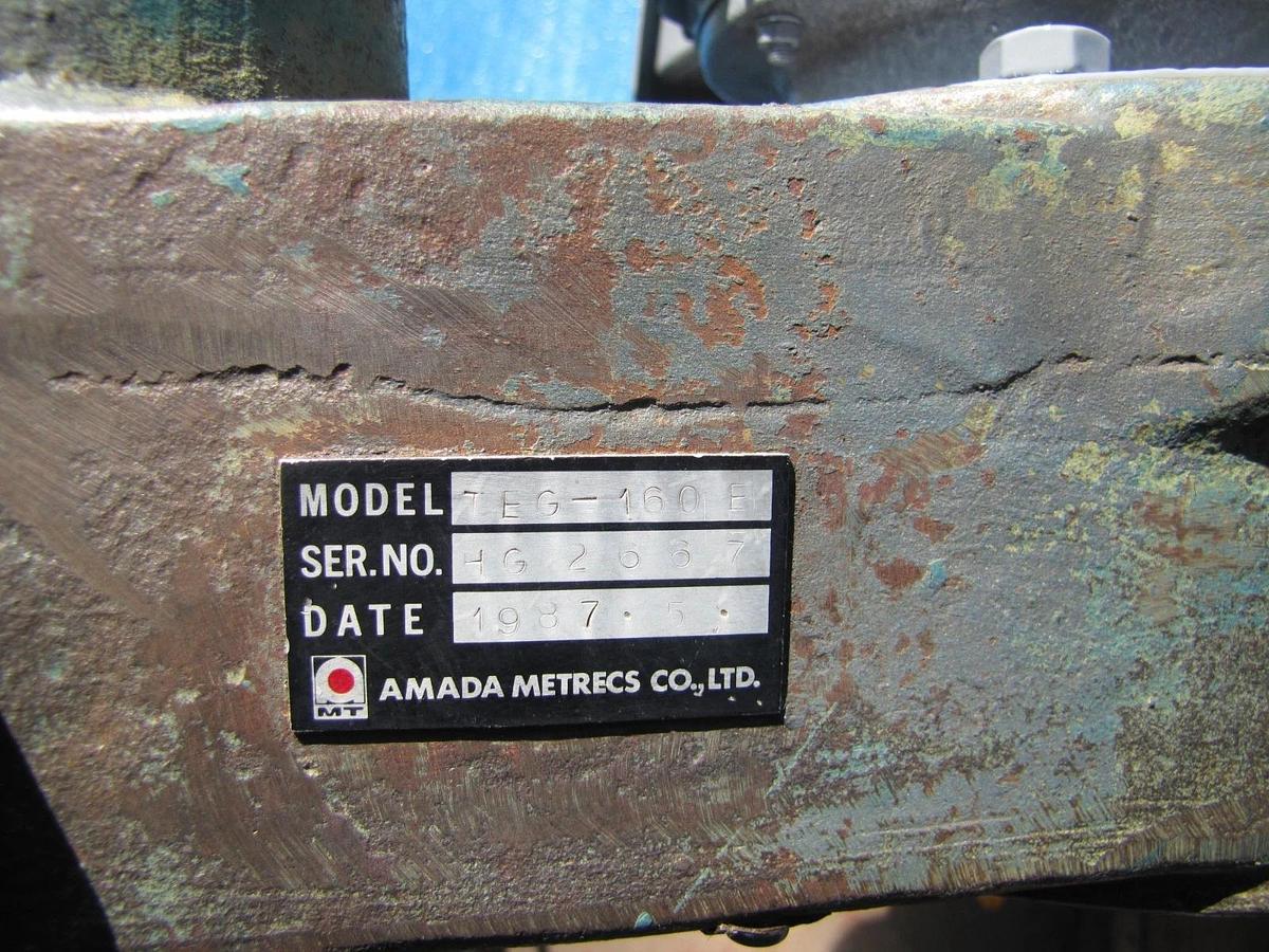 Used Amada 1HP Punch & Die Tool Grinder Sharpener TEG-160E w/ Coolant Pump 230V 3 PH