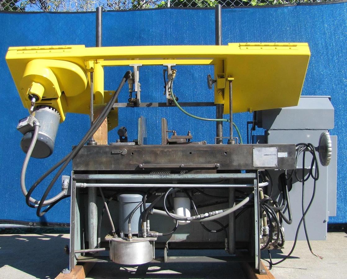 Used W. F. Wells and Sons Horizontal Band Saw Bandsaw with Coolant Pump & New Blade