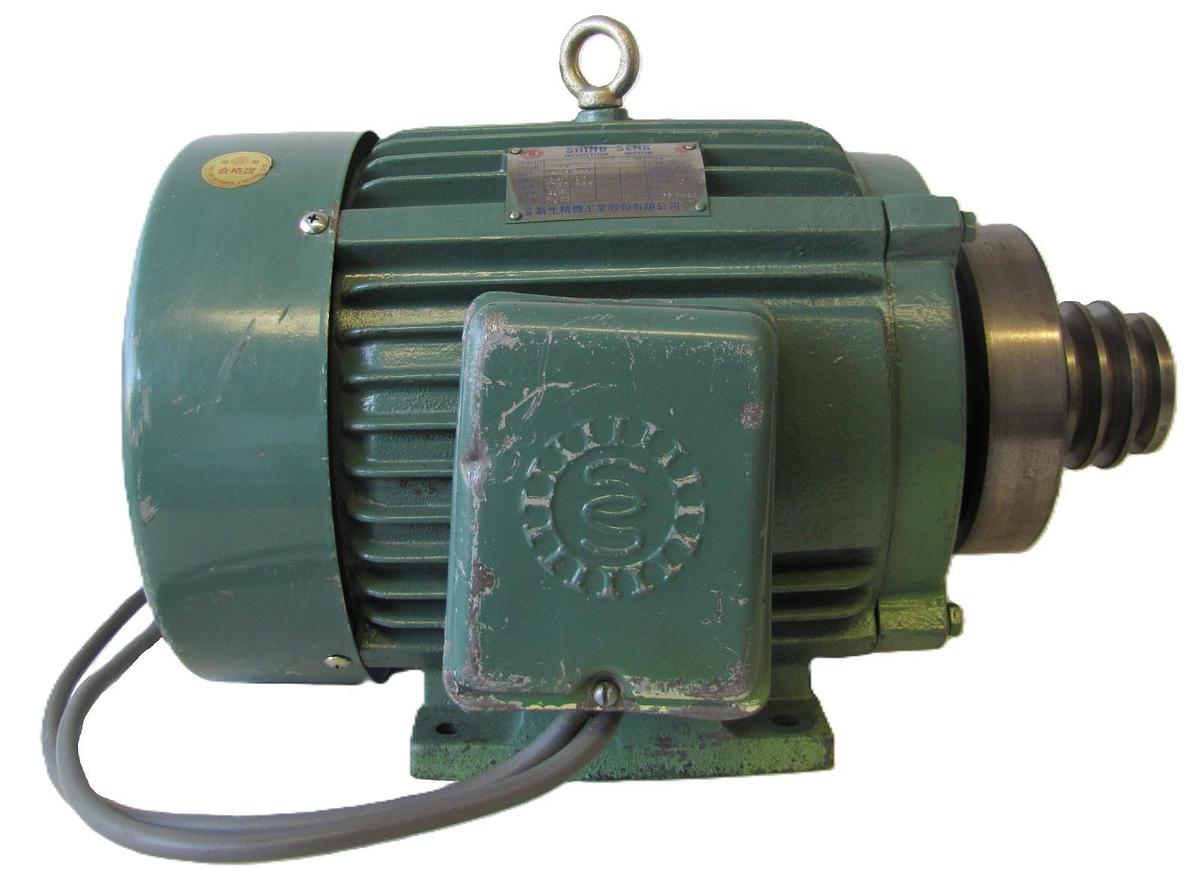 Used Shing Seng 5HP/2.5HP 2-Speed Electric Motor 220V 3 Ph Enco Lathe NCO 405G x 1000