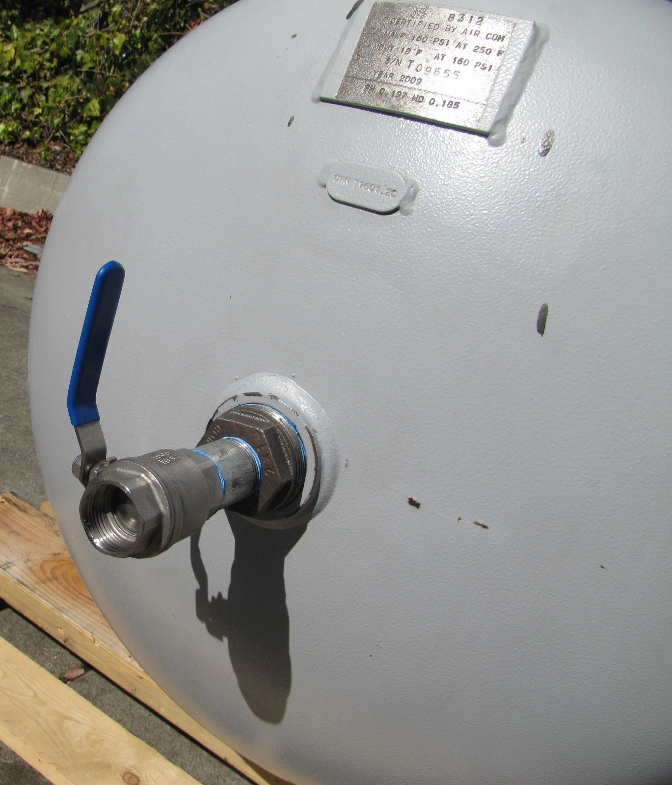 Used Chicago Pneumatic 120 Gallon Air Compressor Tank Receiver w/ Gauge Safety Valve