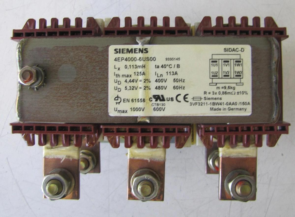 Used Siemens 4EP4000-6US00 Transformer Line Reactor for Frequency Converter 480V