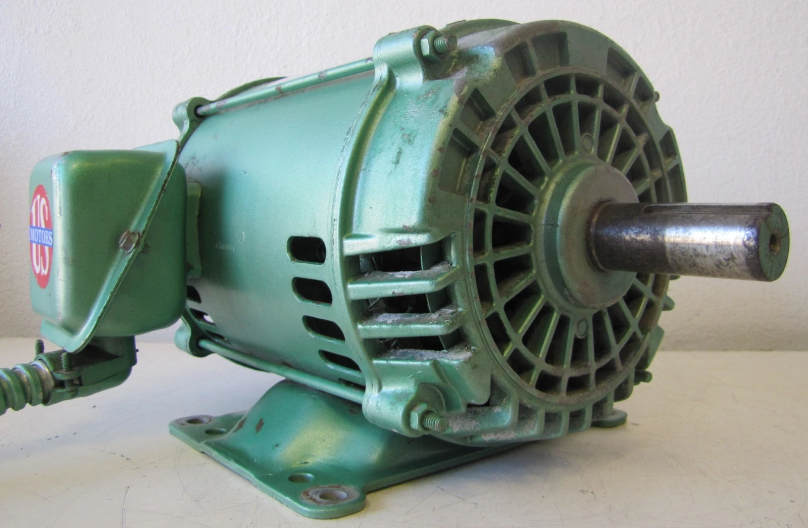 Used US Electrical 5HP Motor 208-230/460V 3 Phase 184T Frame 1735 RPM 1-1/8 Shaft
