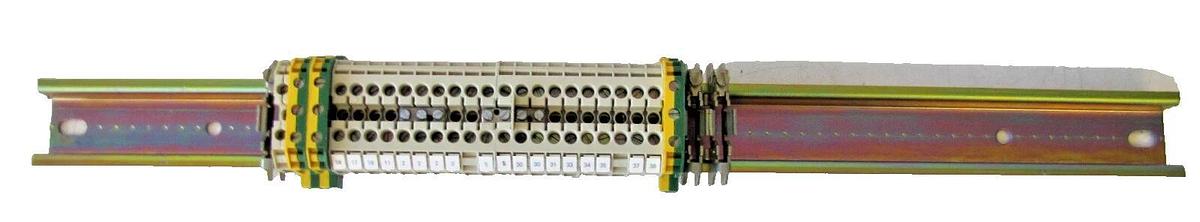 Used Siemens DIN Rail Terminal Strip Block with Ground and 18” Mounting Rail