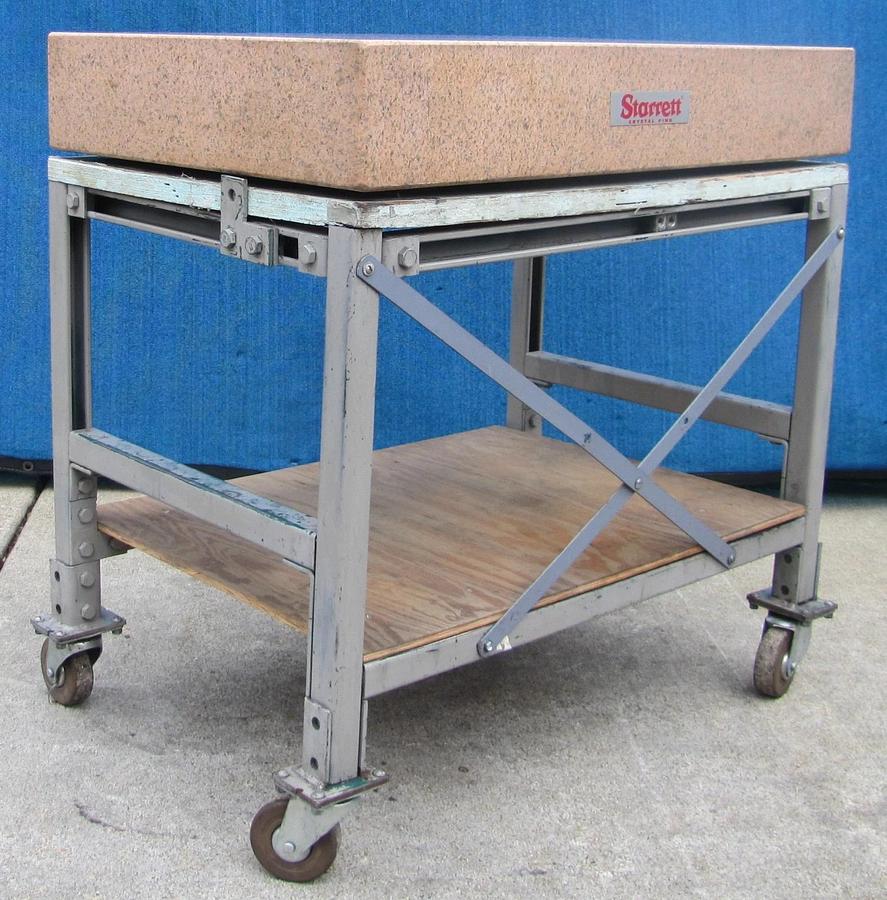 Used Starrett Crystal Pink Granite Surface Plate Inspection Table 36" x 24" Grade AA
