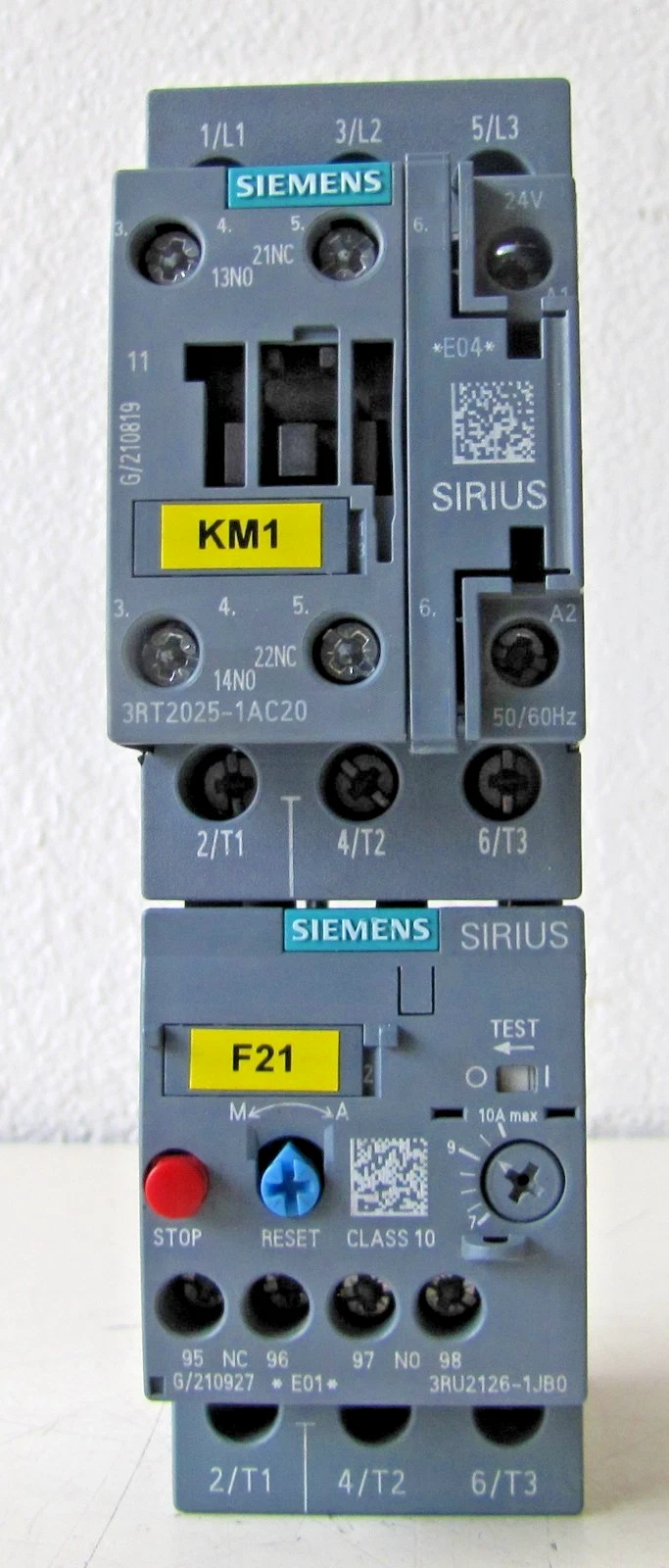 Used Siemens 3RT2025-1AC20 35A Motor Starter 24V Coil Overload 3PH 5HP 230V 10HP 460V