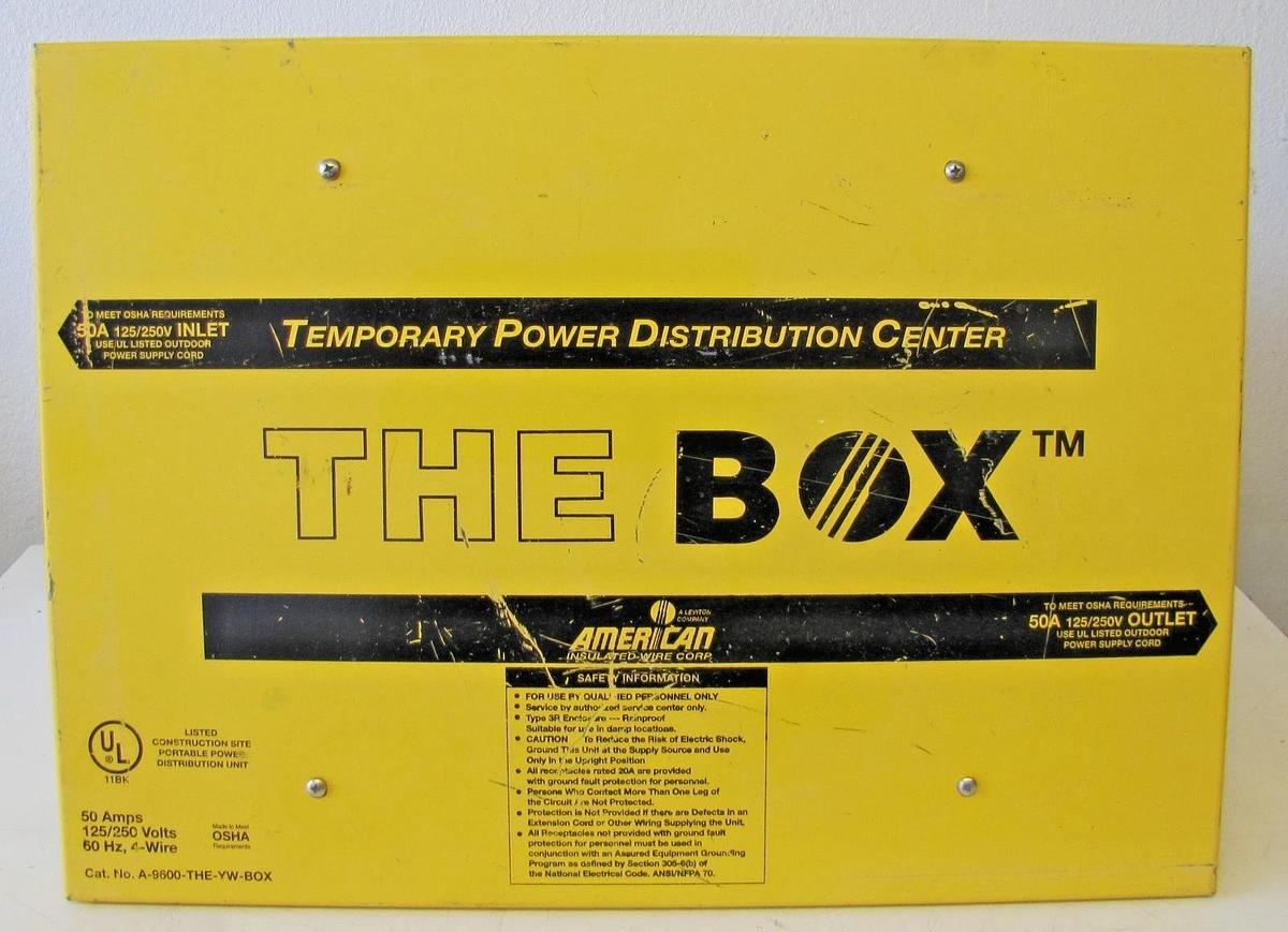Used Leviton The Box Temporary Power Distribution Spider Box 50A 125/250V Twist Lock