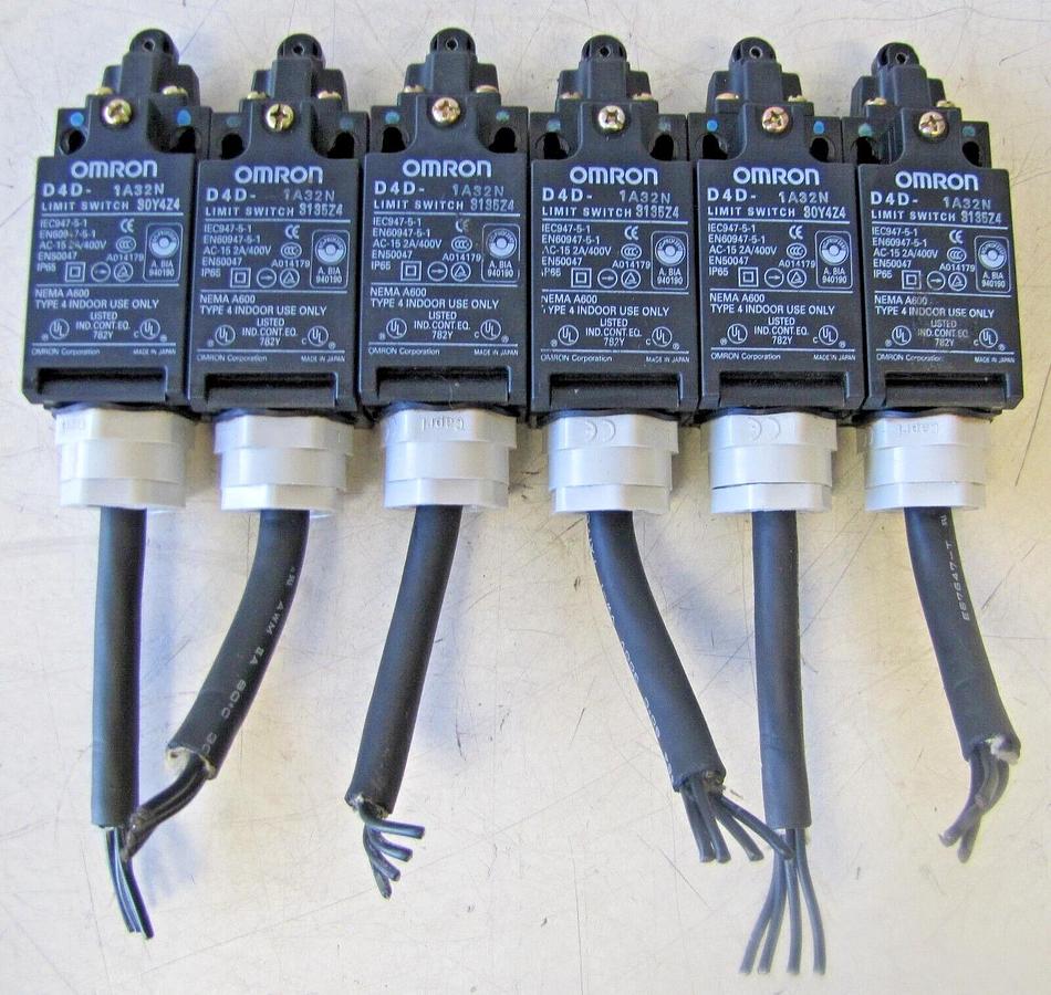 Used Omron D4D-1A32N Limit Switch NC DPST 400V Roller Plunger