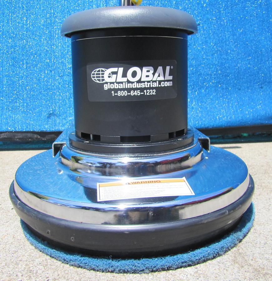 Used Global Industrial 17" Low Speed Floor Machine 1.5 HP Buffer Scrubber 73 ft cable