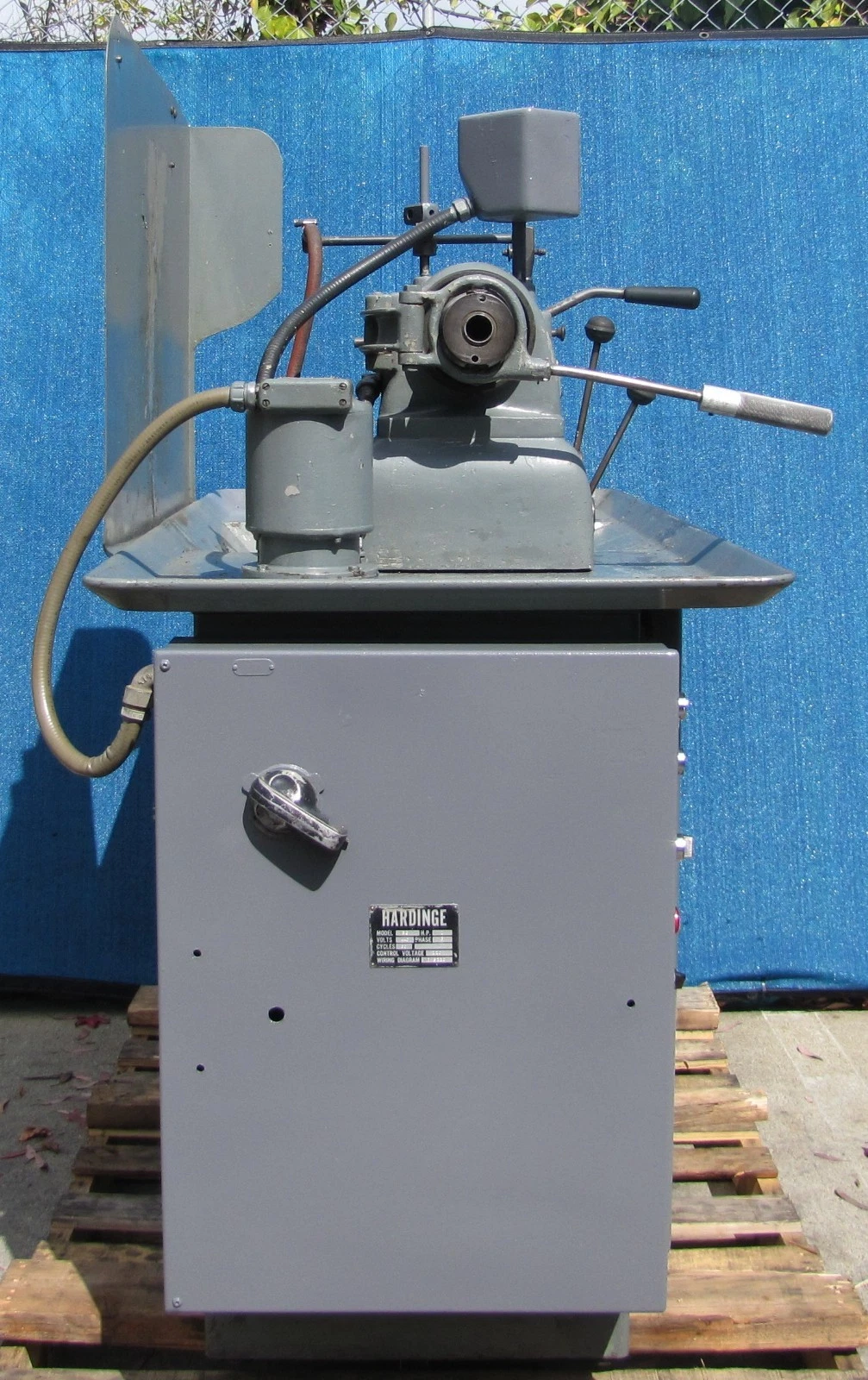 Used Hardinge VBS Collet Type Metal Lathe 1HP 460V 3PH Turret Attachment Coolant Pump