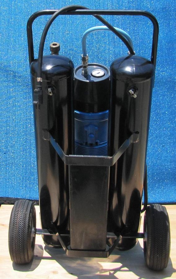 Used Twin Air TA-3 Rotary Vane Air Compressor 2HP 115V Three 50ft Hoses & Manifold