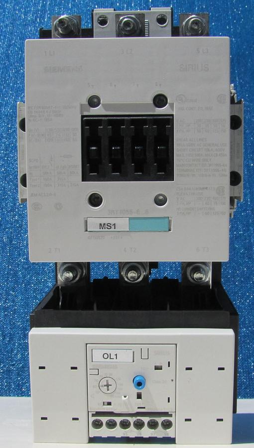 Used Siemens 185A Motor Starter Contactor 110V Coil With Overload Relay 185 Amp 1000V