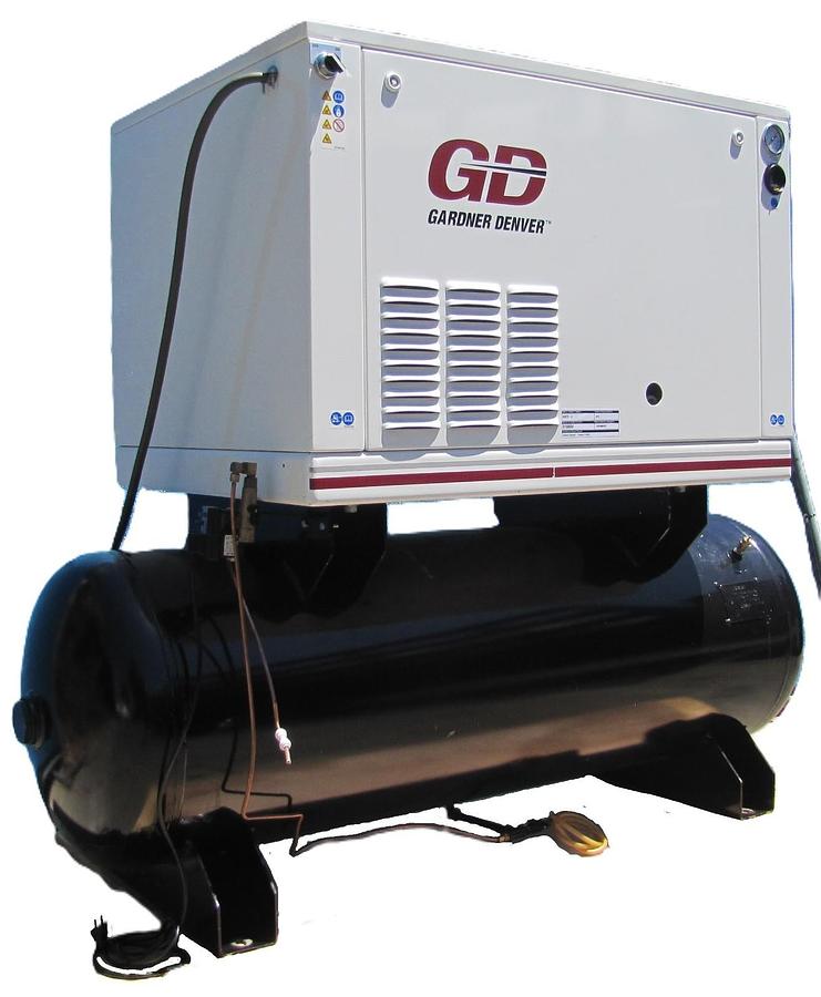 Used Gardner Denver 7.5 HP Piston Air Compressor 80 Gallon Tank 460V 3PH 160PSI