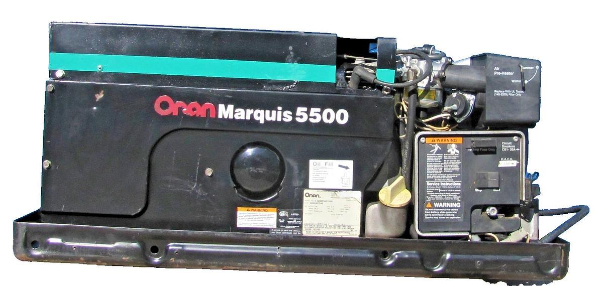 Used Cummins Onan Marquis 5500 Watt Gasoline RV Generator 120V Output