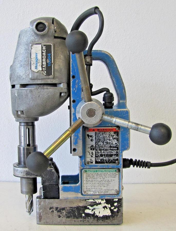 Used Hougen Rotabroach 10904 Mag Portable Magnetic Drill Press With Extra Bits 115V