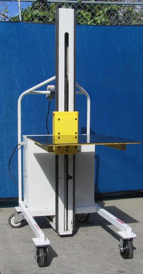 Used Unidex 250 lbs Electric Material Lift 31" Height 24" x 24" Platform 12V Battery