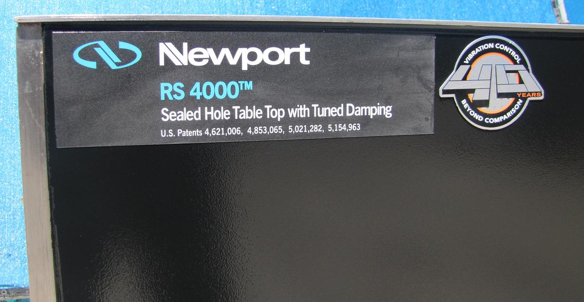 Used Newport RS 4000 8' x 4' Optical Breadboard  Sealed Hole Table Top RL-2000 Legs