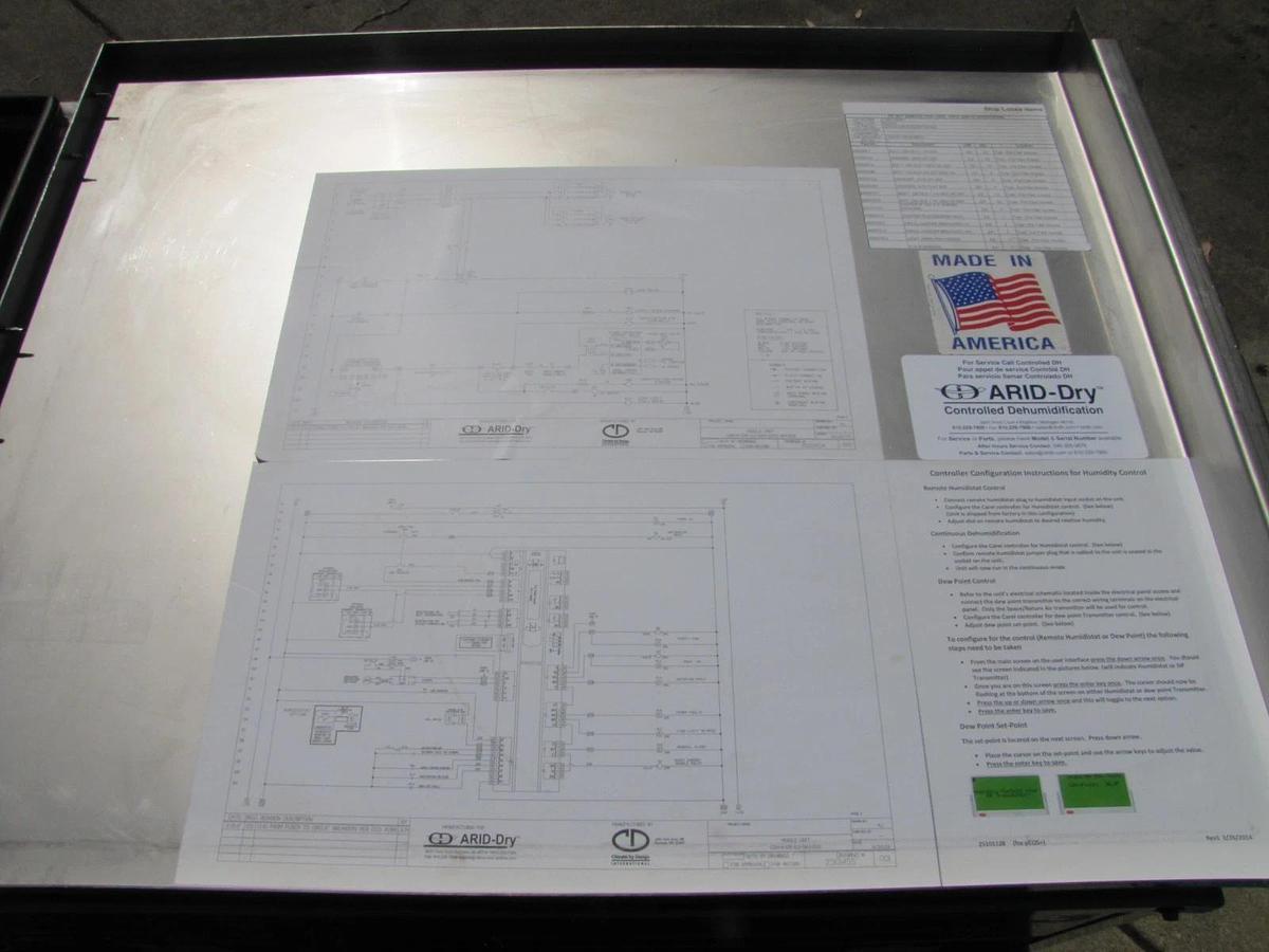 Used ARID Dry MS-2400/2000 Skid Mounted Desiccant Dehumidifier 2000 CFM 460V 3 PH