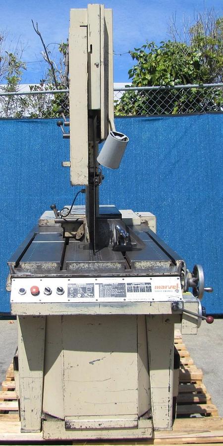 Used Marvel Series 8 Mark I Tilting Band Saw 230V 3PH Metal Cutting w/ Coolant Pump