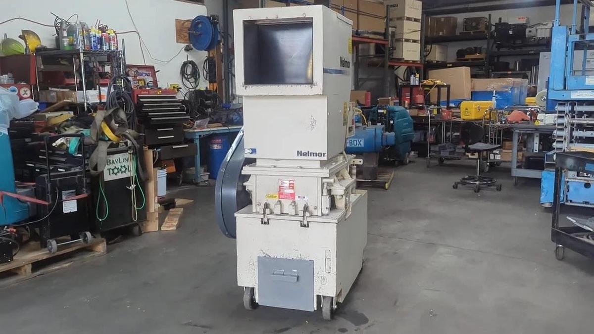 Used Nelmor AEC 10 HP Plastic Granulator Chopper Grinder Machine G1215P1 230V 3 Phase