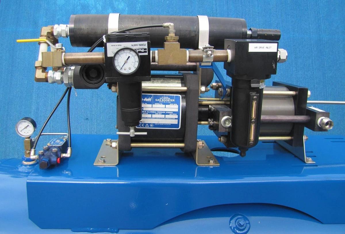 Used Haskel 8AGD-2 Single Stage Double Action Gas Booster with 80 Gallon Tank